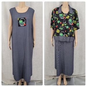 Stylish Women's Dress Set in Black and Gray
